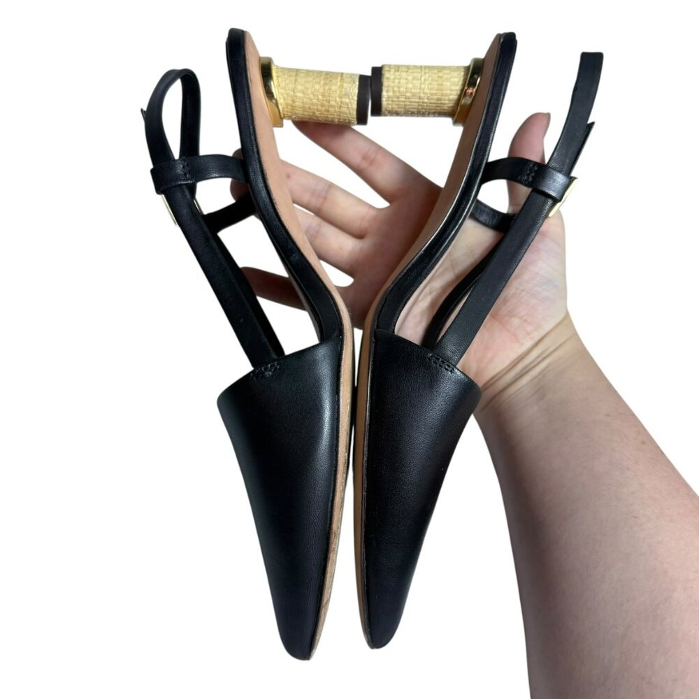 A•D & DAUGHTERS Leather Strappy Heels with Raffia Wrapped Block Heel – Size 7.5 - Picture 4 of 11